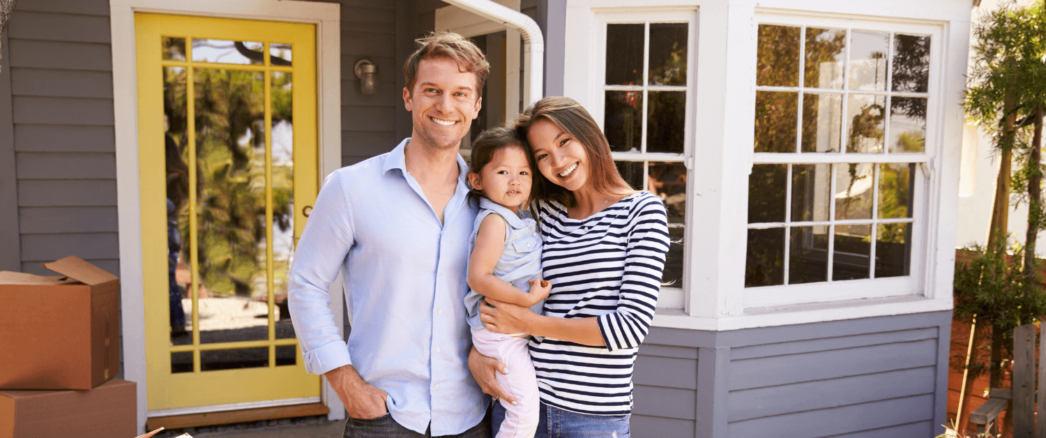 A young family moving into their first home.